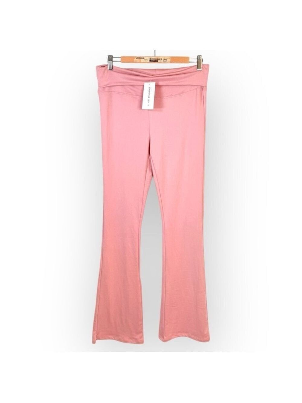 Streetwear Society Pink Flare Fold Over Lounge Pants Large